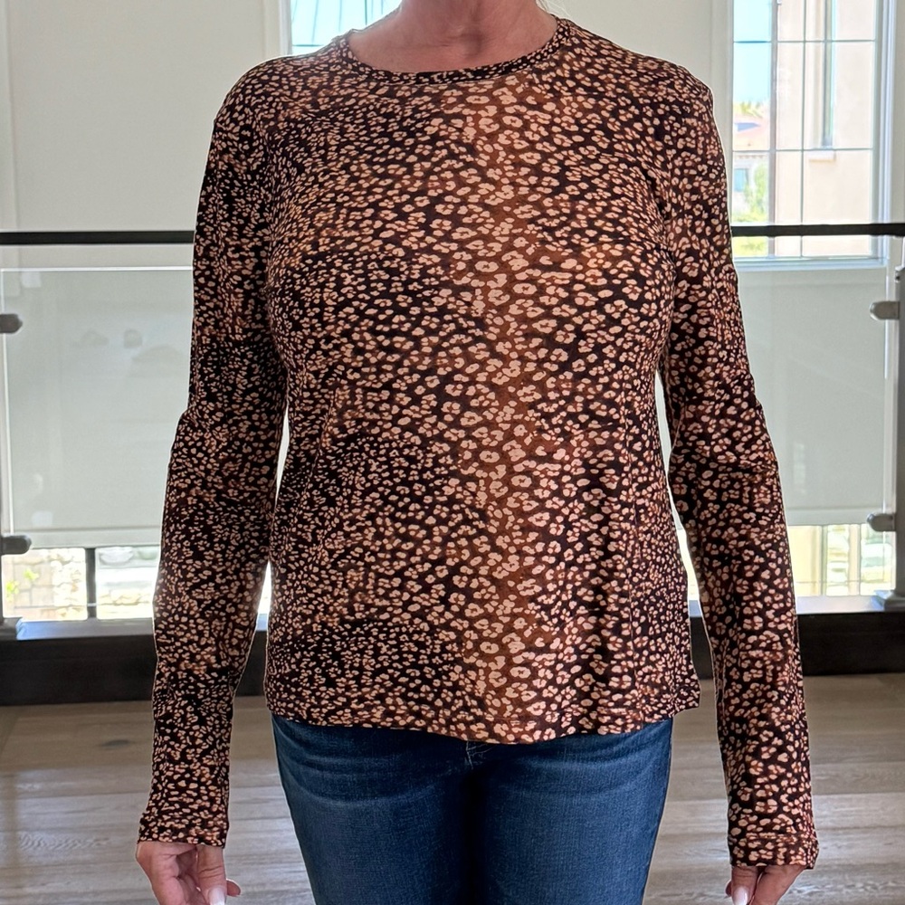Ulla Johnson Brown and Orange Fitted Blouse